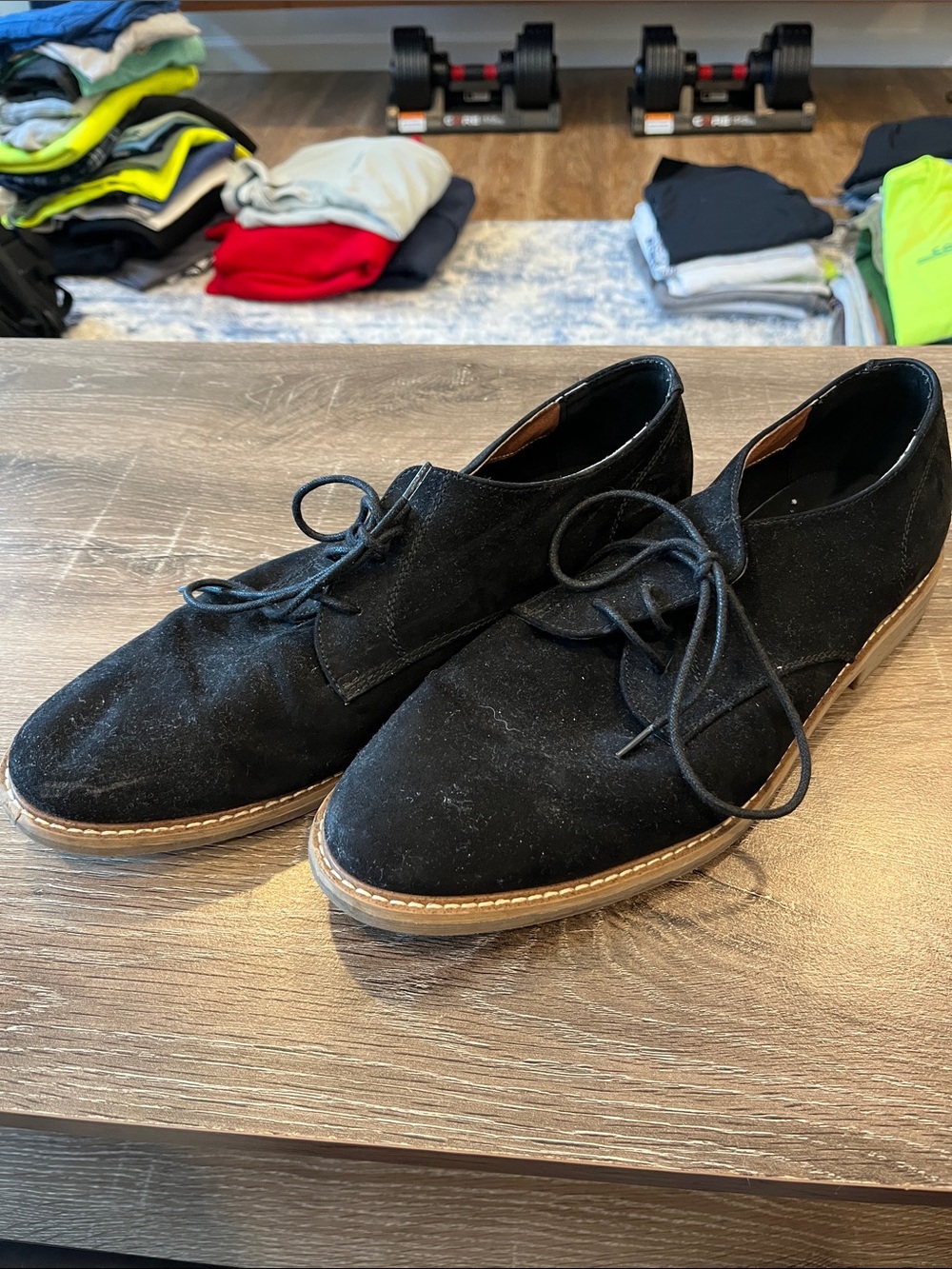H&M Black Suede Chukka Boots with Tan Welt